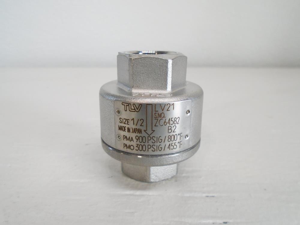 TLV Thermostatic Steam Trap LV21, Stainless Steel, 1/2" NPT